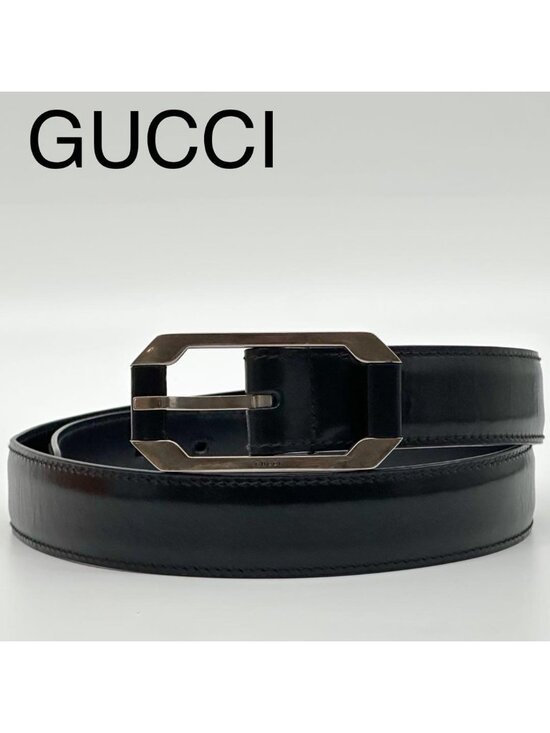 Gucci Era Belt Leather Black Vintage